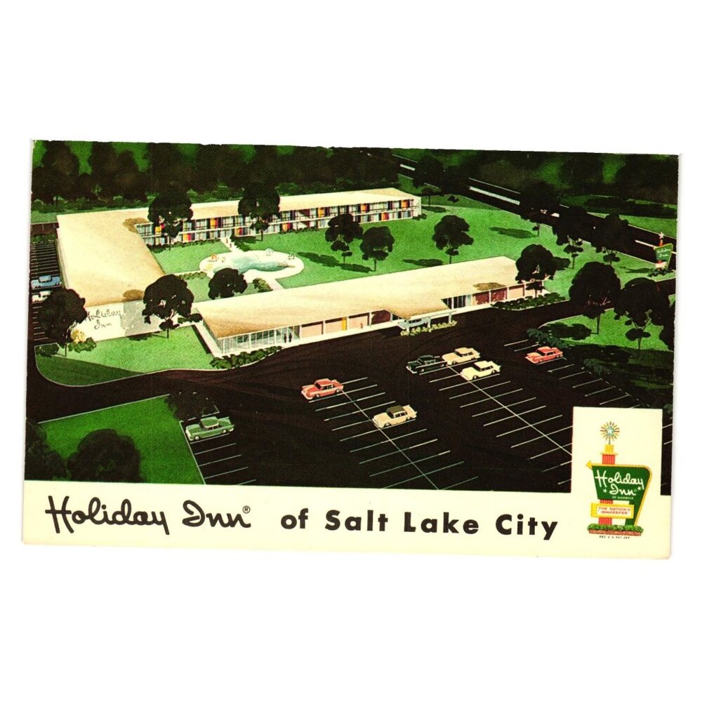 Vintage Holiday Inn Salt Lake City Postcard Marketing Salt Lake City Utah Motel